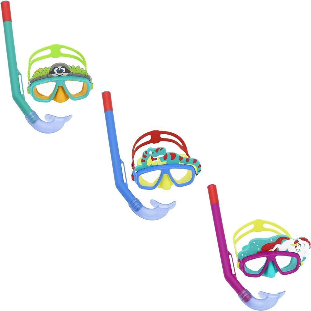 Hydro Swim 3+ Child Lil Animal Snorkel & Mask Set 3 Assorted Colours