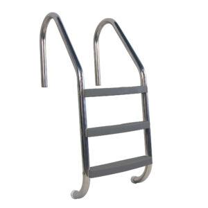 Grey 3 Step In Ground Ladder w/ Stainless Steel Rails