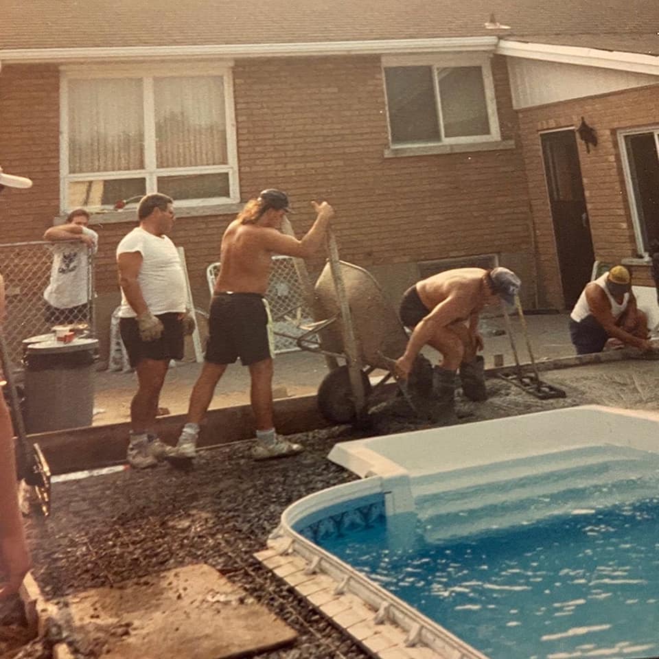 MP Paradise Pool installation 1990s concrete pour in ground pool about us