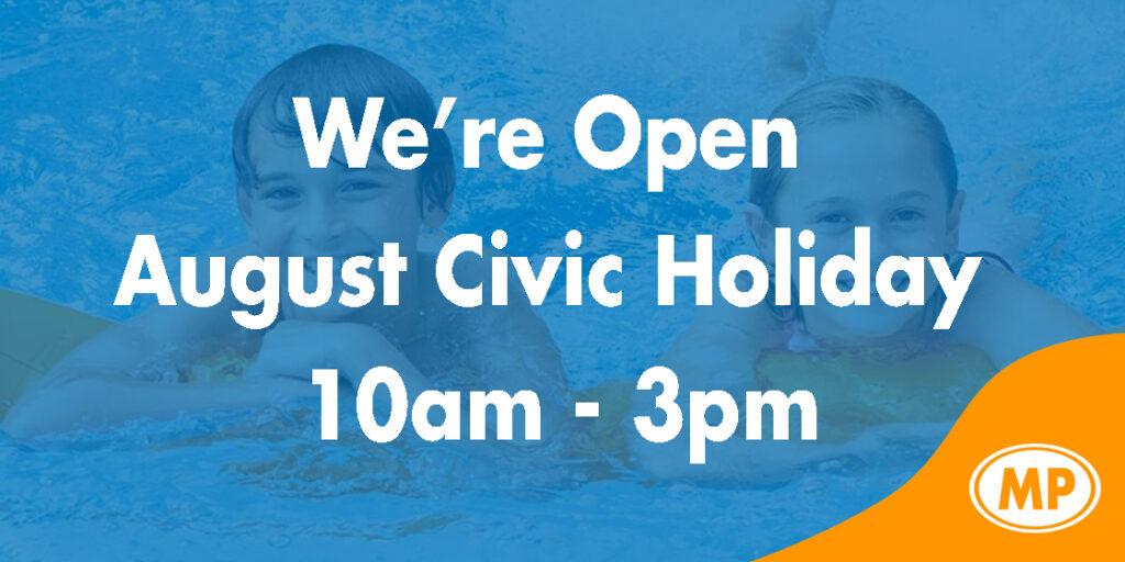 Holiday Hours 2026 August Civic Holiday