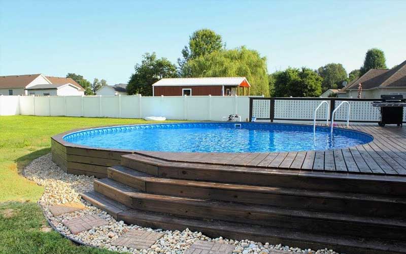 Octagon On Ground Pool Semi Inground pool