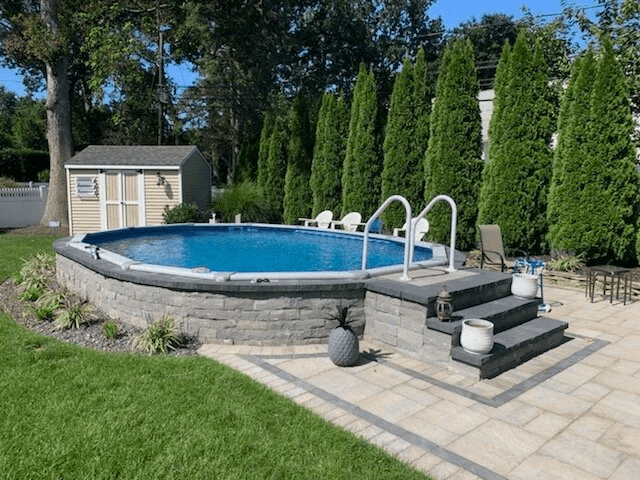 Octagon On Ground Pool Semi Inground pool